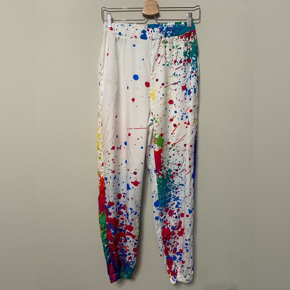 Colorful Paint Splatter Track Pants